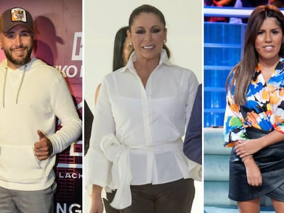 De izquierda a derecha, Kiko Rivera, Isabel Pantoja y su hija Isa Pantoja.