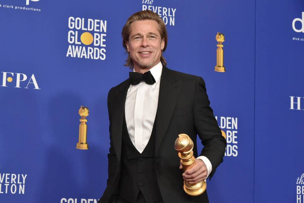 Brad Pitt, tras recibir el Globo de Oro, en Beverly Hills (California, EE UU), el pasado domingo.