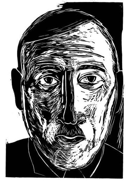 Zweig, visto por Antonio Santos. Ilustración incluida en 'Stefan Zweig, la tinta violeta'.