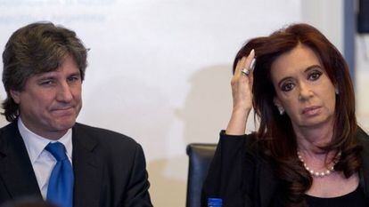 Amado Boudou, junto a la presidenta, Cristina Fernández.