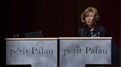 La presidenta del Palau de la Música, Mariona Carulla, en el acto del Palau.