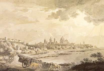 La ciudad de Buenos Aires era la capital del virreinato del Río de la Plata, en abierta competencia con Montevideo (Museo Naval / Museo de América).