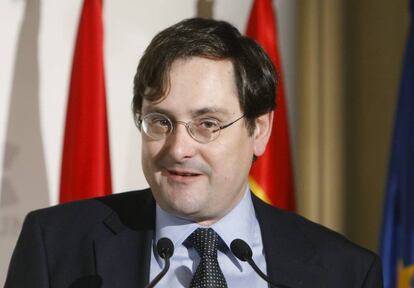 El director de 'La Razón', Francisco Marhuenda, en un esmorzar informatiu a Madrid.