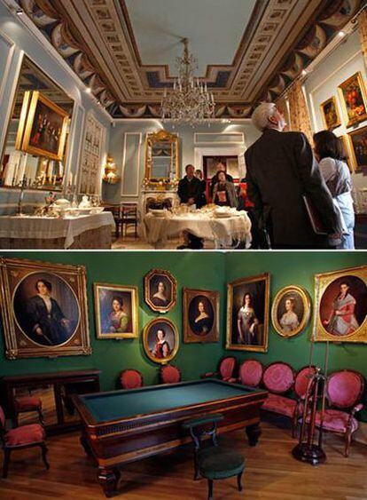 Comedor y sala de billar del Museo Nacional del Romanticismo.