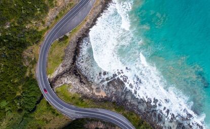 Un tramos de la Great Ocean Road, en la costa de Victoria (Australia).