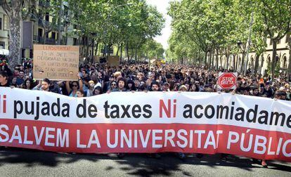 Manifestación contra la subida de tasas en 2012.