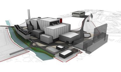 Diseño de la planta de valorización energética de residuos que FCC construirá en Lostock, Inglaterra.