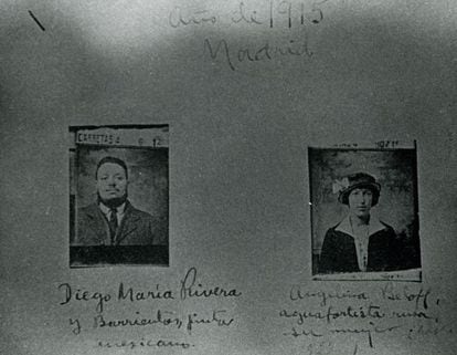 Retratos de Diego Rivera y Angelina Beloff, realizados en Madrid en 1915.