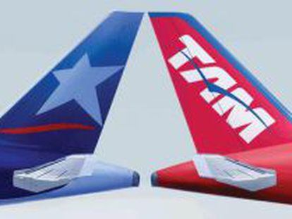 Logotipo de LAN y TAM, las marcas de Latam Airlines.