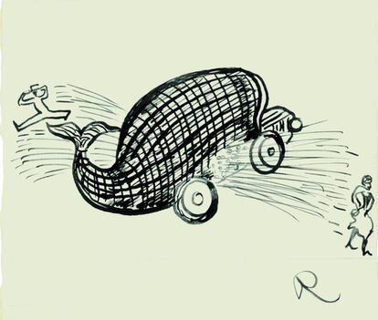 Una de las greguerías ilustradas de la exposición en el Museo ABC.