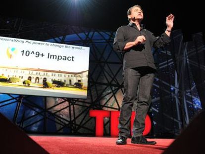 Peter Diamandis, durante su intervenci&oacute;n en la sesi&oacute;n de apertura de TED 2012.