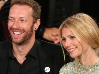 Chris Martin y Gwyneth Paltrow en los Globos de Oro de 2014.