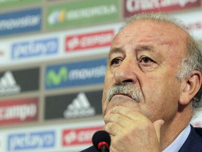 Vicente del Bosque, durante la rueda de prensa