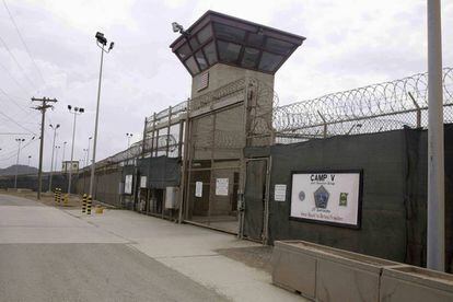 La entrada, en 2014, de uno de los campos de detención en Guantánamo