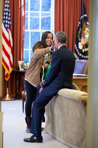 23 de febrero de 2015. Con Malia en el Despacho Oval.