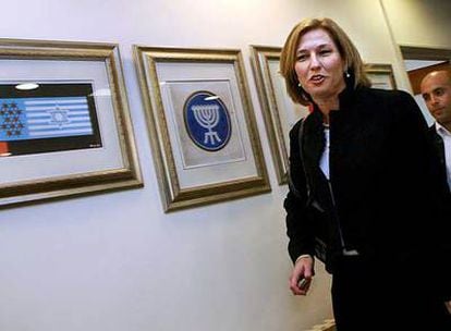 Tzipi Livni, a su llegada al Consejo de Ministros el domingo en Jerusalén.