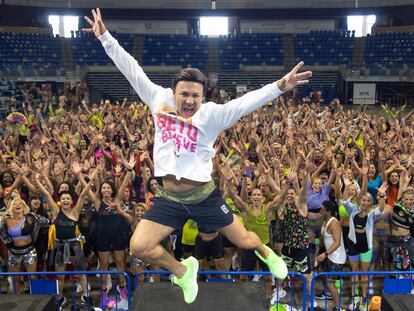 Malaga (España) 16/09/2023 Entrevista a el fundador de la Zumba, Beto Perez, durante el evento Zin Academy de Zumba en el Palacio de deportes Martín Carpena de Malaga.
Foto: Garcia-Santos