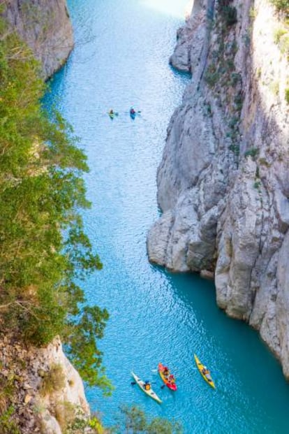 Travesía en kayak por el Congost de Mont-rebei, en la provincia de Lleida.