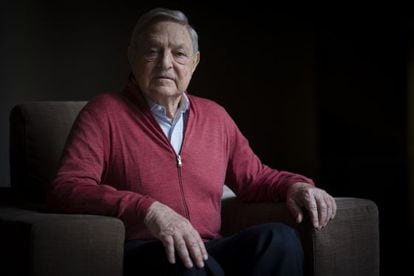 El inversor George Soros, el pasado jueves en un hotel de Barcelona
