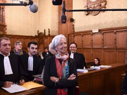 Christine Lagarde, durante una vista del juicio contra ella por el caso Tapie. 