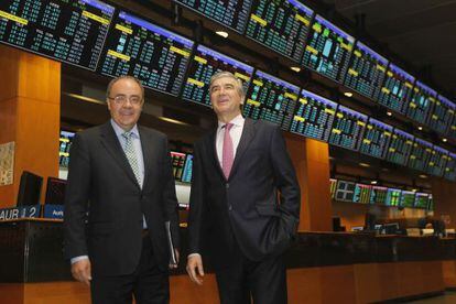 El presidente de Cellnex, Francisco Reynés, y el consejero delegado, Tobías Martínez