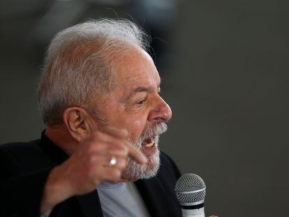 El expresidente brasileño Lula da Silva, durante un acto con el Sindicato de Metalúrgicos en São Bernardo do Campo, este 29 de enero.