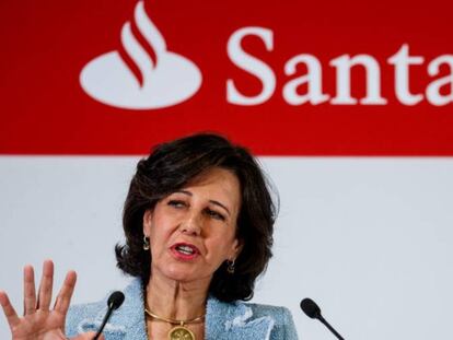 Ana Bot&iacute;n, presidenta de Santander, en la presentaci&oacute;n de resultados del banco, el 31 de enero.