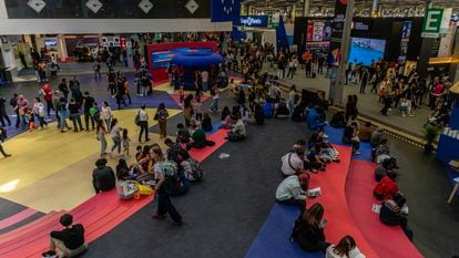 Pabellón de la Unión Europea en la Feria Internacional del Libro de Guadalajara, el 26 de noviembre de 2023.