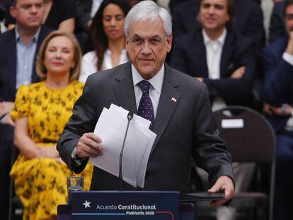 El presidente Sebastián Piñera en una conferencia en el Palacio de La Moneda de Santiago, el 23 de diciembre.