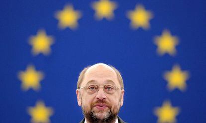 El presidente del Parlamento, Martin Schulz, durante un debate en la C&aacute;mara, el pasado 17 de abril.