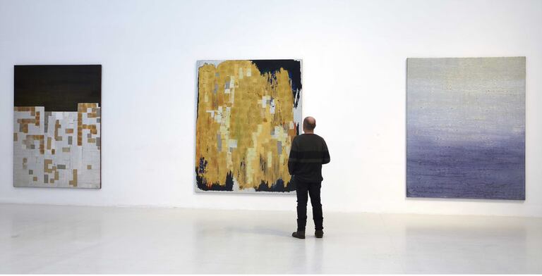 Exposición de Anna-Eva Bergman 'De Norte a Sur, ritmos', en el madrileño palacio de Velázquez.