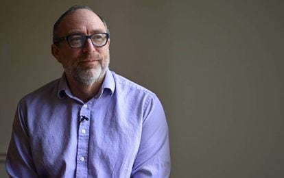 Jimmy Wales, fundador de Wikipedia, en Londres este miércoles.