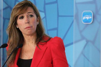 Alicia Sánchez Camacho, en una rueda de prensa de la presidenta del PP.