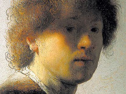 Autorretrato de Rembrandt joven (1628).