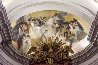 La 'Adoración de la Trinidad', de Francisco de Goya, en la ermita de San Antonio de la Florida, en Madrid.