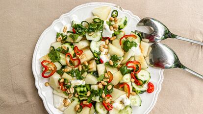 Ensalada de pepino y melón.