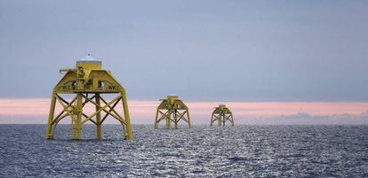 Estructuras marinas (‘jackets’) construidas por Navantia para una explotación eólica de Iberdrola en el mar Báltico. 
