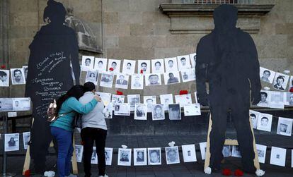Manifestación por los desaparecidos este viernes en México.