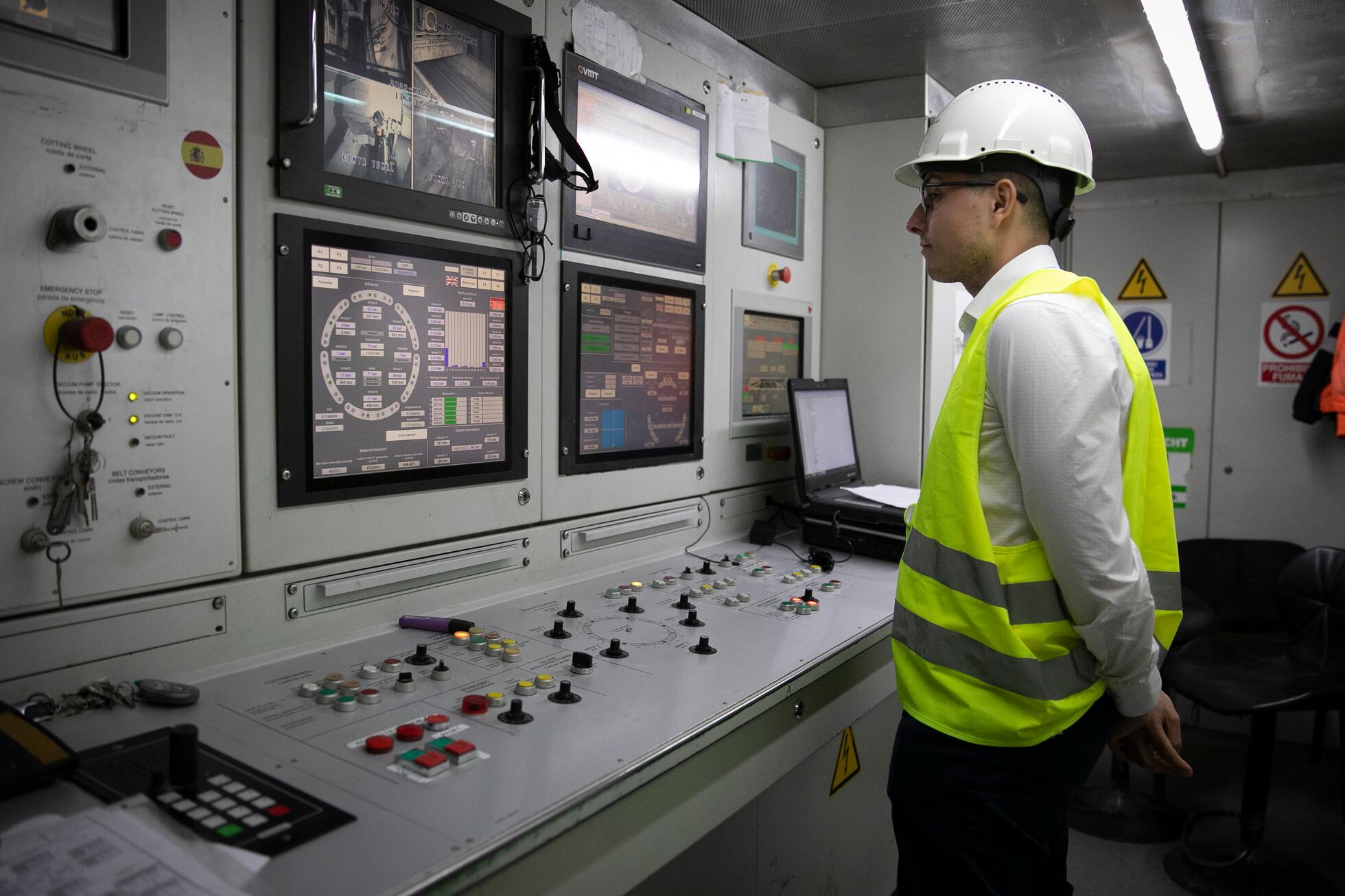 43 meters underground, in the tunnel boring machine that builds L9 of the Barcelona metro