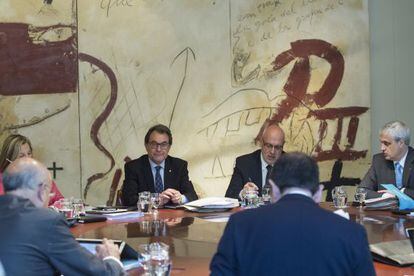 Reuni&oacute;n del gobierno catal&aacute;n este martes.  