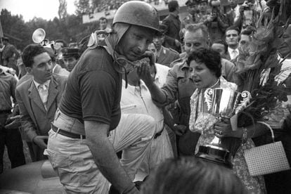 File image of Juan Manuel Fangio, five times Formula 1 world champion.