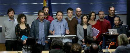Iglesias comparece el viernes junto a la ejecutiva de Podemos en el Congreso.