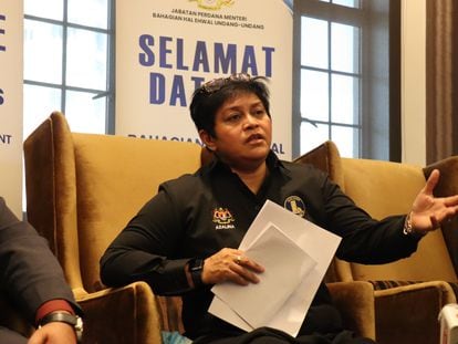 La ministra de justicia de Malasia, Azalina othman Said, durante un acto oficial en Kuala Lumpur