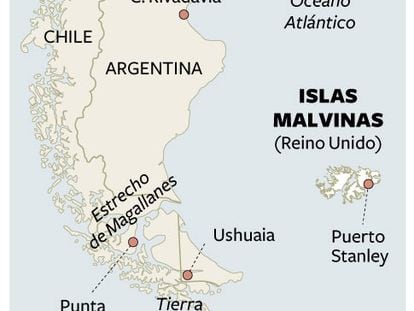 Mapa de situación de las Islas Malvinas