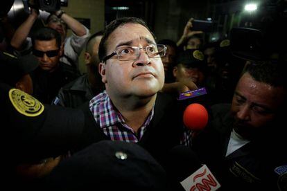 Javier Duarte, durante su llegada al tribunal.