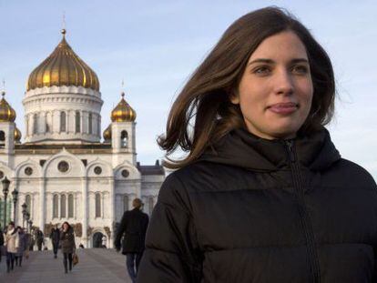 Nadezhda Tolok&oacute;nnikova, frente a la catedral del Cristo Redentor en Mosc&uacute; el pasado diciembre.