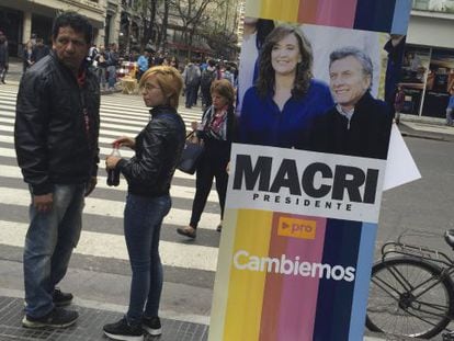 Un cartel de propaganda de Mauricio Macri en Buenos Aires.