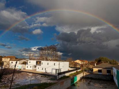 El arco iris, el domingo en Zaragoza.
