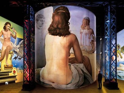 Un moment de la instal·lació immersiva 'Dalí. L'enigma sense fi', que es veurà a París a partir del 19 de maig.
