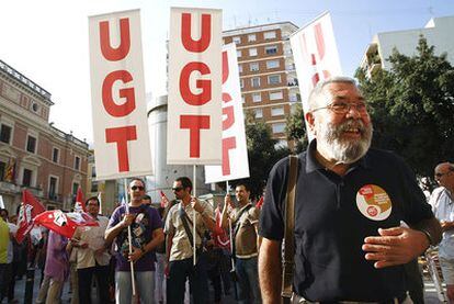 Cándido Méndez en una concentración de delegados de UGT, ayer en Castellón.